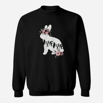 Mothers Day Easter Gift For Mom Mama Bunny Flower Crown Sweatshirt | Crazezy UK