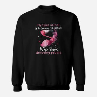 Mothers Day My Spirit Animal Is A Grumpy Flamingo Lover Sweatshirt | Crazezy UK