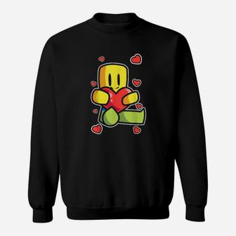 Mothers Day Valentines Noob With Hearts From Sweatshirt - Monsterry