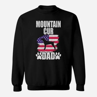 Mountain Cur Dad Dog Lover American Us Flag Sweatshirt | Crazezy CA