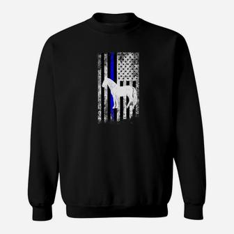 Mounted Patrol Police Horse American Flag Sweatshirt - Thegiftio