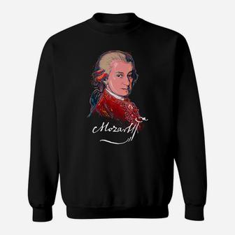 Mozart-Colorful Portrait-Music-Classical-Piano-Composor Sweatshirt | Crazezy CA