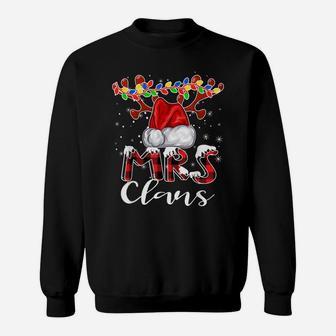 Mrs Santa Claus Buffalo Plaid Christmas Pajama Matching Fun Sweatshirt | Crazezy