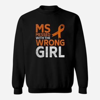 Ms Messed With The Wrong Girl Wear Orange Ribbon Sweatshirt | Crazezy
