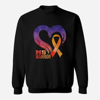 Ms Warrior Heart Multiple Sclerosis Awareness Month Sweatshirt | Crazezy AU