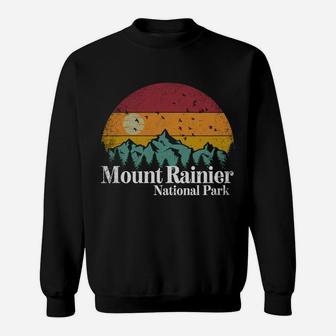 Mt Mount Rainier National Park Retro Style Hiking Vintage Sweatshirt Sweatshirt | Crazezy CA