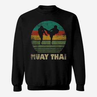 Muay Thai Martial Arts Retro For Vintage Men Women Kids Sweatshirt | Crazezy