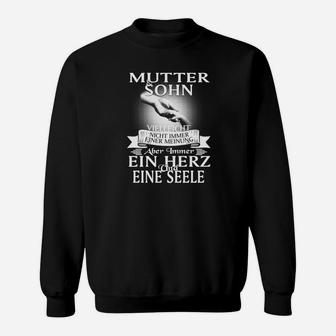 Mutter-Sohn Verbundenheit Sweatshirt mit Ein Herz, Eine Seele Design - Seseable