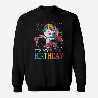 My 7Th Birthday Unicorn 7 Year Old Sweatshirt | Crazezy