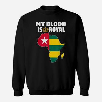 My Blood Is Royal With Togo Flag In Africa Map Sweatshirt | Crazezy