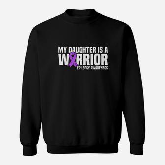 My Daughter Is A Warrior Purple Ribbon Sweatshirt | Crazezy