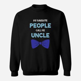 My Favorite People Call Me Uncle Blue Bow Sweatshirt - Seseable