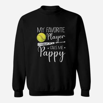 My Favorite Player Calls Me Pappy Grandpa Sweatshirt | Crazezy