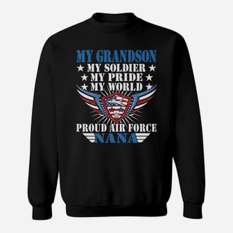 My Grandson Is A Soldier Airman Proud Air Force Nana Gift Sweatshirt | Crazezy AU