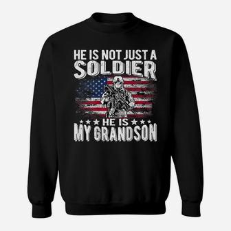 My Grandson Is A Soldier - Patriotic Proud Army Grandparent Sweatshirt | Crazezy