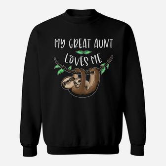 My Great Aunt Loves Me Cute Sloth And Baby Youth Sweatshirt | Crazezy DE