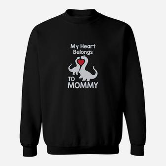 My Heart Belongs To Mommy Cute Trex Love Mothers Day Kids Sweatshirt | Crazezy DE