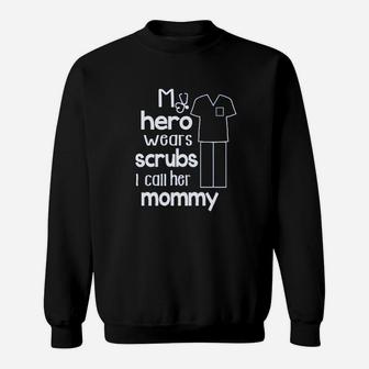My Hero Wears Mommy Baby Romper Sweatshirt | Crazezy