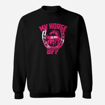 My Horse Is My Bff Cool I Love Mares Humorous Gift Sweatshirt - Thegiftio UK