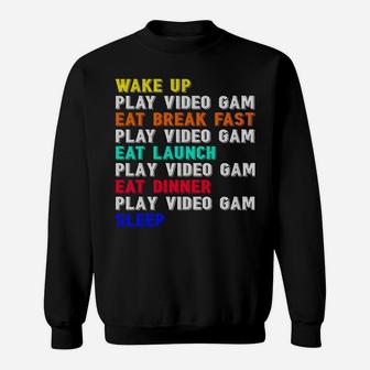 My Perfect Day Video Games Funny Gamer Gag Novelty Gifts Sweatshirt | Crazezy CA