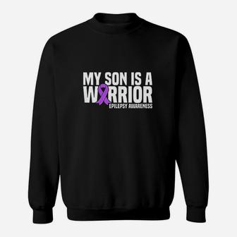 My Son Is A Purple Ribbon Sweatshirt | Crazezy
