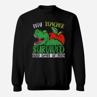 My Teacher Survived 100 Days Of Me 100 Days Of School Sweatshirt - Seseable