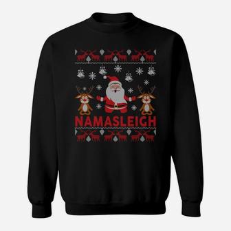 Namasleigh Christmas Sweatshirts Gifts Funny Santa Yoga Sweatshirt Sweatshirt | Crazezy DE