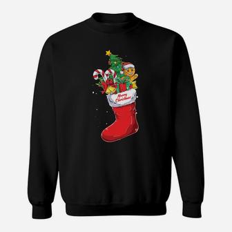 Nana Christmas Sock - Xmas Family Matching Pajama Sweatshirt Sweatshirt | Crazezy DE