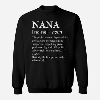 Nana Definition Grandma - Funny Grandmother Sweatshirt | Crazezy CA