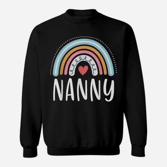 Nanny Gifts For Grandma Family Rainbow Graphic Sweatshirt | Crazezy