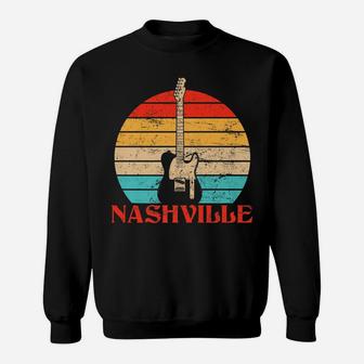 Nashville Retro Style Distressed Guitar Sweatshirt | Crazezy UK