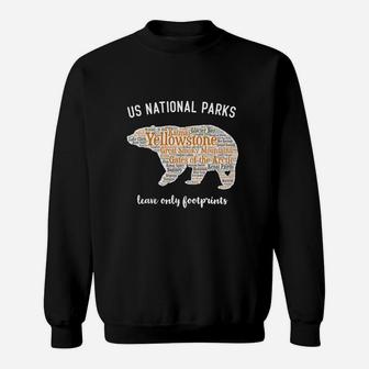 National Parks Bear T Shirt Lists All 59 National Parks Pyf Black Sweatshirt - Thegiftio UK