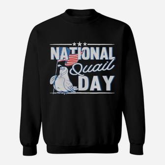 National Quail Usa Day 4Th Of July American Flag Sweatshirt - Monsterry
