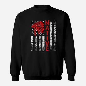 Native American American Flag Sweatshirt - Thegiftio UK
