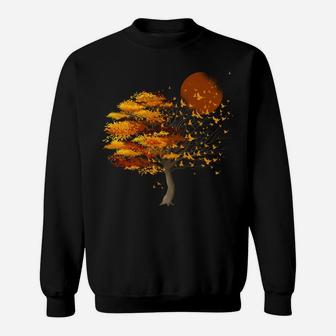Nature Wildlife Full Moon Tree Flock Of Birds Outdoor Forest Sweatshirt | Crazezy AU