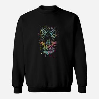 Neon Tiger Head Youth Sweatshirt | Crazezy AU