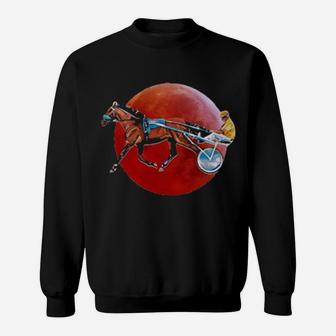 Never Underestimate An Old Man Who Loves Harness Racing Moon Blood Sweatshirt - Monsterry