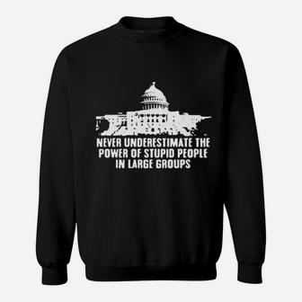 Never Underestimate The Power Of Stupid People In Large Groups Sweatshirt - Monsterry