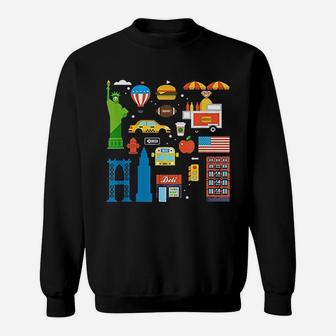New York City Ny Icons Souvenir Travel Sweatshirt - Thegiftio UK