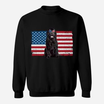 Newfie Dad American Flag Newfoundland Dog Lover Owner Funny Sweatshirt | Crazezy UK