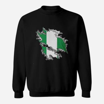 Nigeria Rip Out Flag Sweatshirt | Crazezy