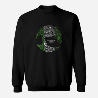 Nigerian Roots Flag African Pride Tree Nigeria Black Pride Sweatshirt - Thegiftio UK