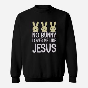 No Bunny Loves Me Like Jesus Kids Sweatshirt | Crazezy AU