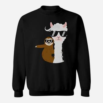 No Prob-Llama Funny Sloth Llama Squad Gift Christmas Sweatshirt | Crazezy