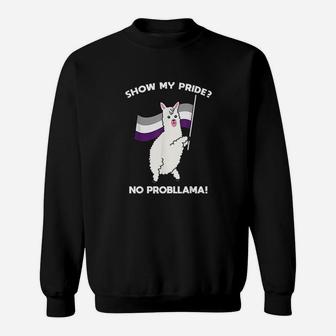 No Probllama Asexual Llama Pride Flag Lgbtq Cool Lgbt Gift Sweatshirt | Crazezy DE