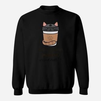 Nothing Beats A Purrfect Cup Of Coffee - Cute And Fun Sweatshirt | Crazezy