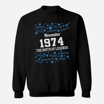 November 1974 Legends Sweatshirt - Thegiftio UK