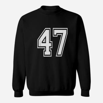 Number 47 Birthday Varsity Sports Team Jersey Sweatshirt | Crazezy