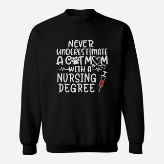 Nurse Cat Mom Nurse Life Cats And Nursing Sweatshirt | Crazezy