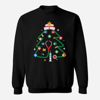 Nurse Christmas Tree Funny Doctor Student Christmas Gift Sweatshirt | Crazezy